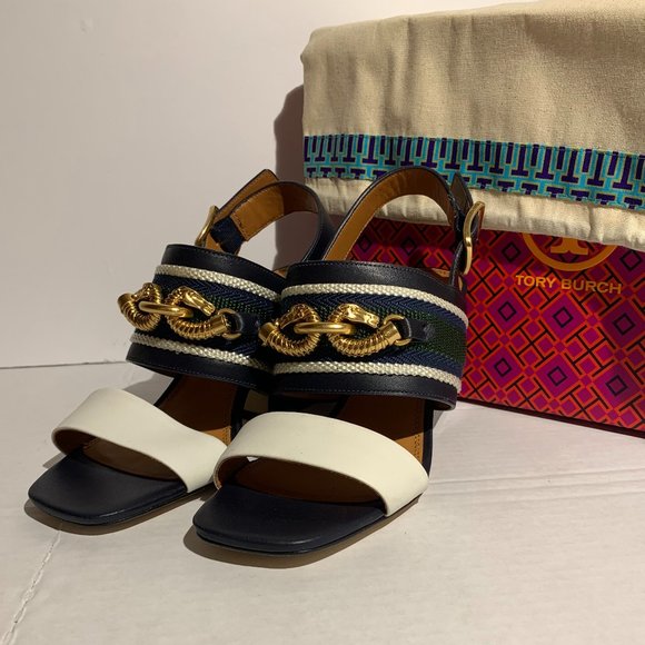 Tory Burch Jessa Slingback Block Heel Sandals - Picture 1 of 6